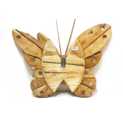 Motyl z drewna tekowego Dekoracja wisząca 60x45cm